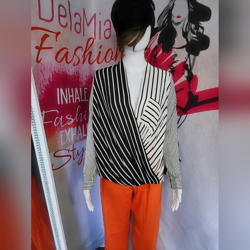 MIXED PRINT FORMAL BLOUSE